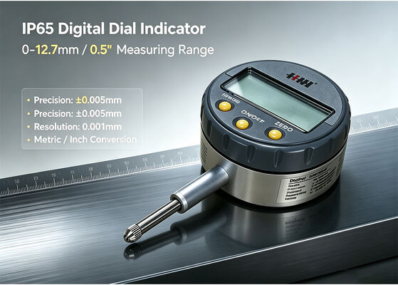 IP65 Waterproof 0-12.7mm/0-0.5" Digital Dial Indicator with Lug Back Industrial Length Measuring Tool