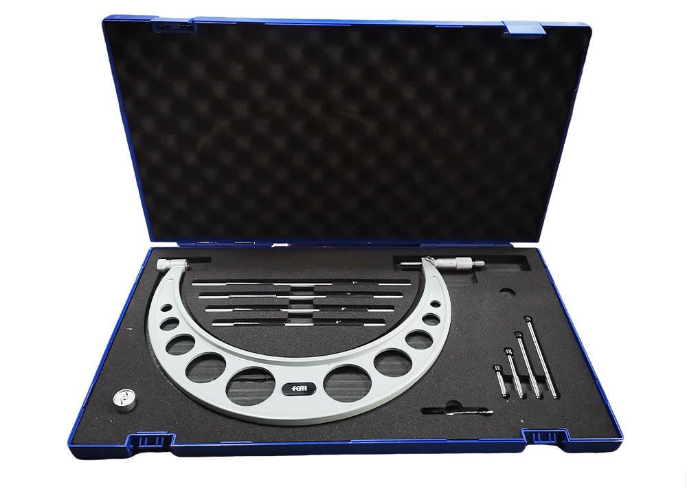 Outside Micrometer with Interchangeable Anvils and Carbide-Tipped Measuring Faces