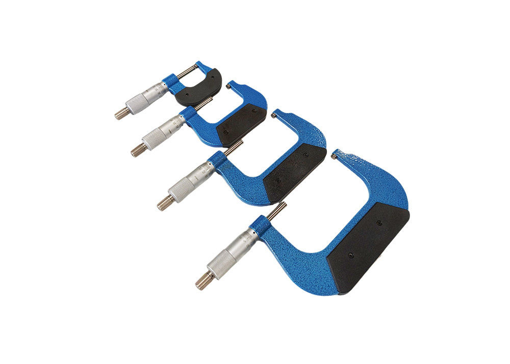 Standard 0-100mm Outside Micrometer Set with Carbide Measuring Faces Provide Accuracy